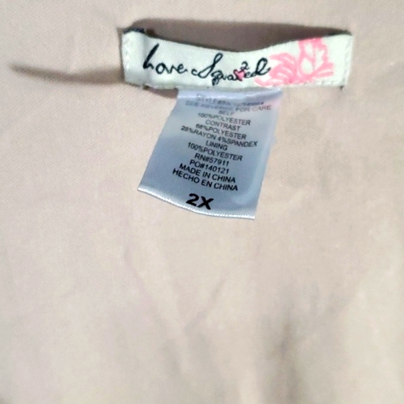 Love squared V neck Short sleeves stretch Lace Belted dress size 2X - Picture 3 of 4